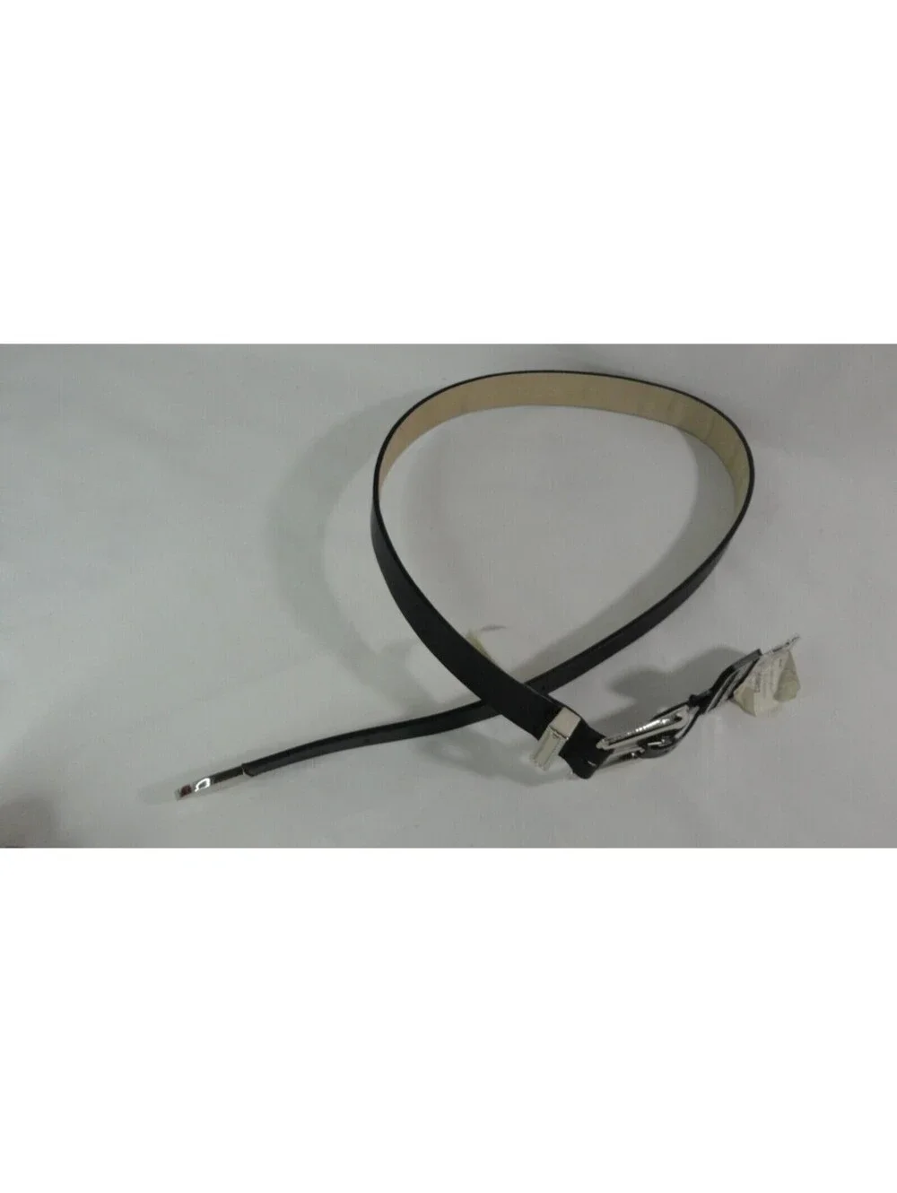 Steve Madden Womens Western Saffiano Buckle Faux Leather Belt Black Size Large